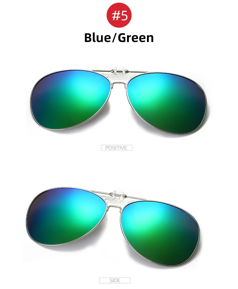 VIVIBEE Oversized Pilot Flip Up Clip on Sunglasses Polarized Men Driving Alloy Frame Big Size Women Aviation Glasses Clips