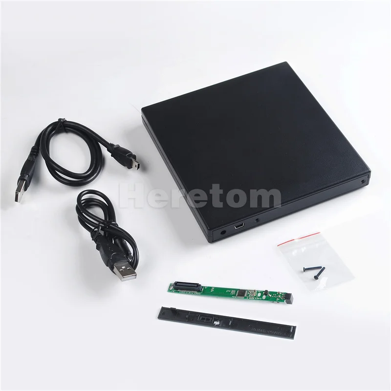 12.7mm USB 2.0 DVD/CD-ROM Case , IDE/ PATA to SATA Optical Drive External Enclosure For Laptop