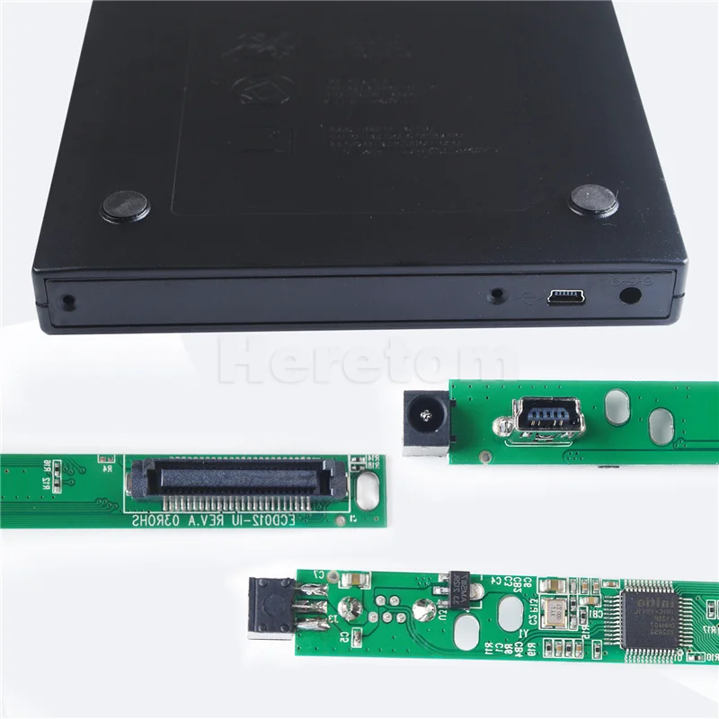 12.7mm USB 2.0 DVD/CD-ROM Case , IDE/ PATA to SATA Optical Drive External Enclosure For Laptop