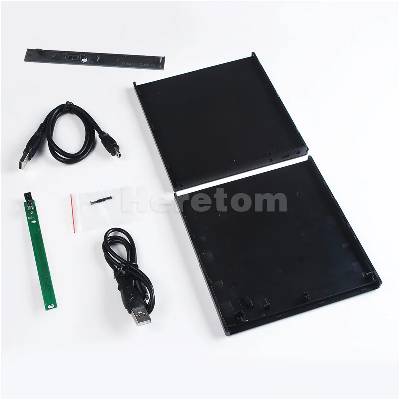 12.7mm USB 2.0 DVD/CD-ROM Case , IDE/ PATA to SATA Optical Drive External Enclosure For Laptop