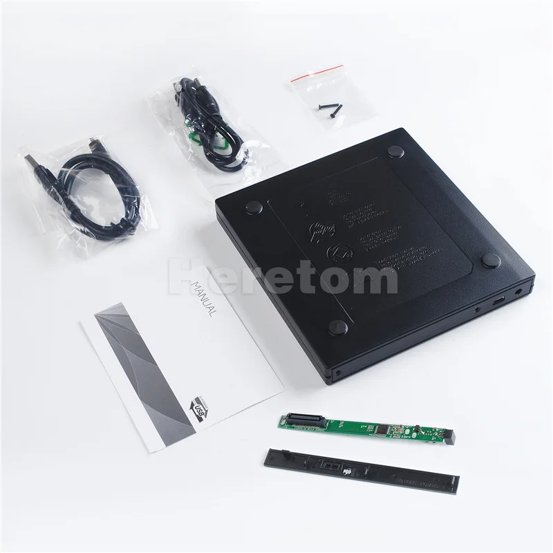 12.7mm USB 2.0 DVD/CD-ROM Case , IDE/ PATA to SATA Optical Drive External Enclosure For Laptop