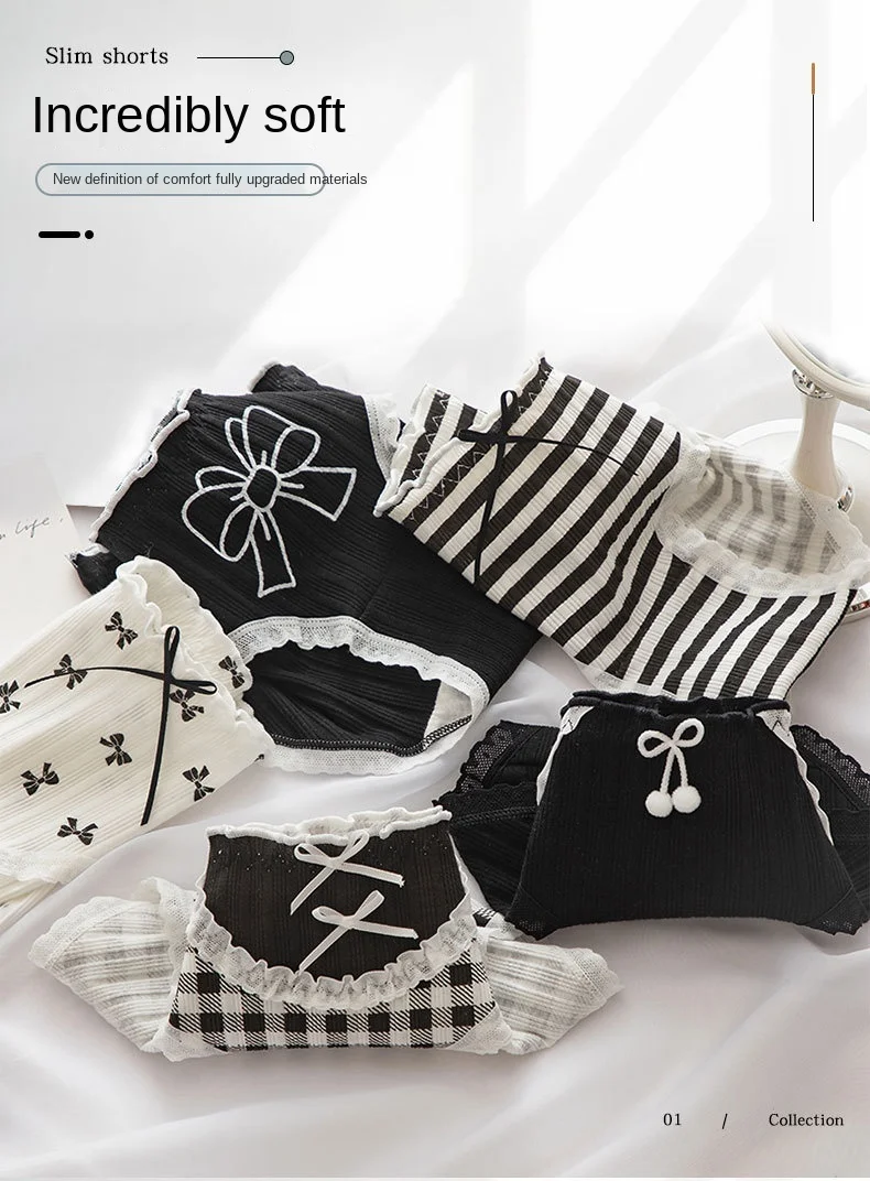 New Women Cotton Underwear Fashion Bow Comfort Briefs Lovely Girl Printed Panties Mid Waist Seamless Underpants Female Lingerie