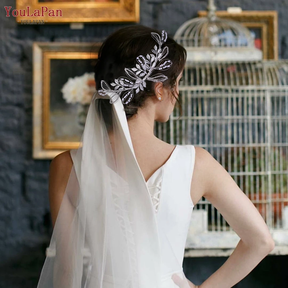 YouLaPan Gold Floral Wedding Hair Comb Bridal Crystal Pearls Headpiece Hair Accessories Bride Jewelry Women Hair Clips HP368