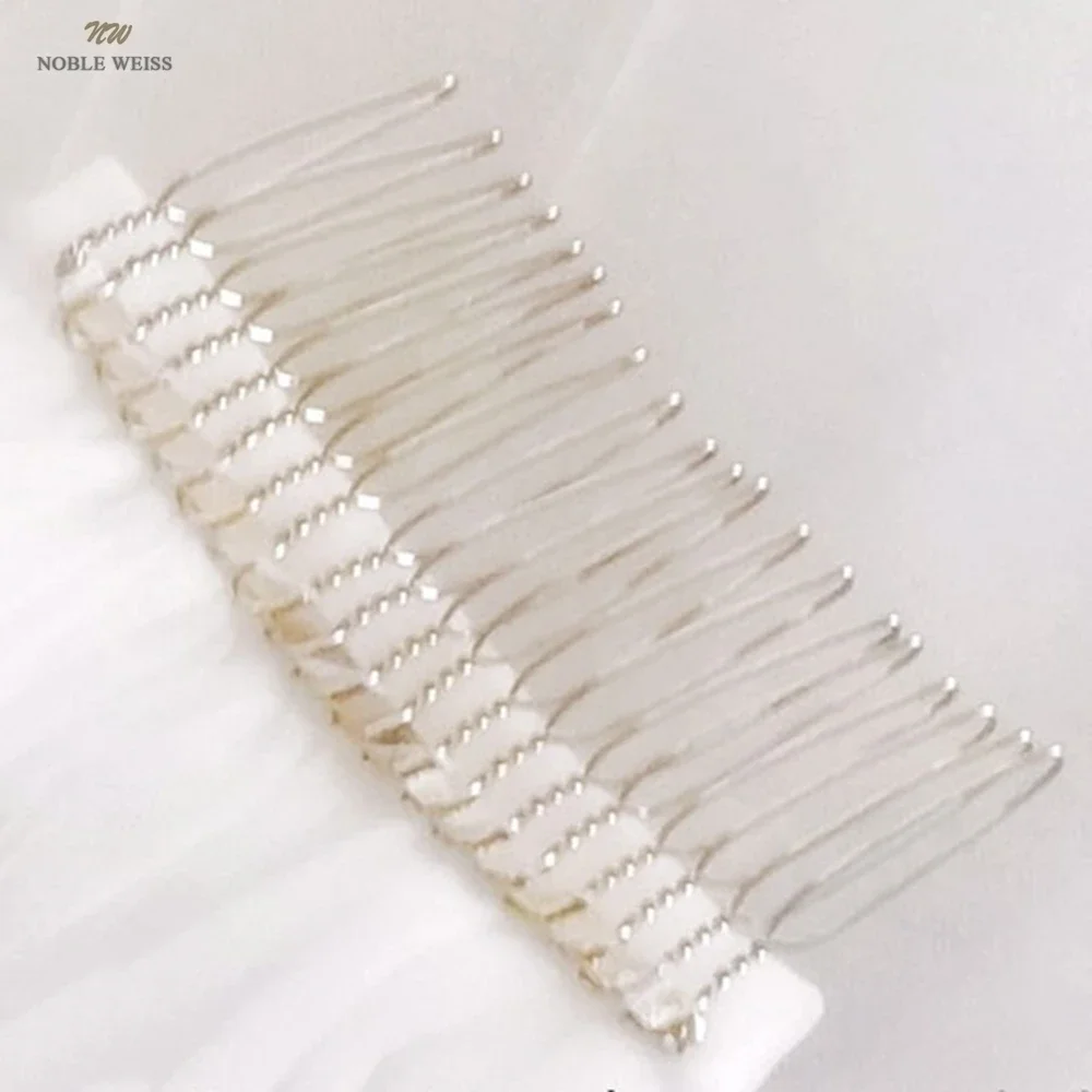 2T Satin Edge Wedding Veil Cover Face Bridal Veils With Comb Cheap Wholesale Price 300*380 Customized
