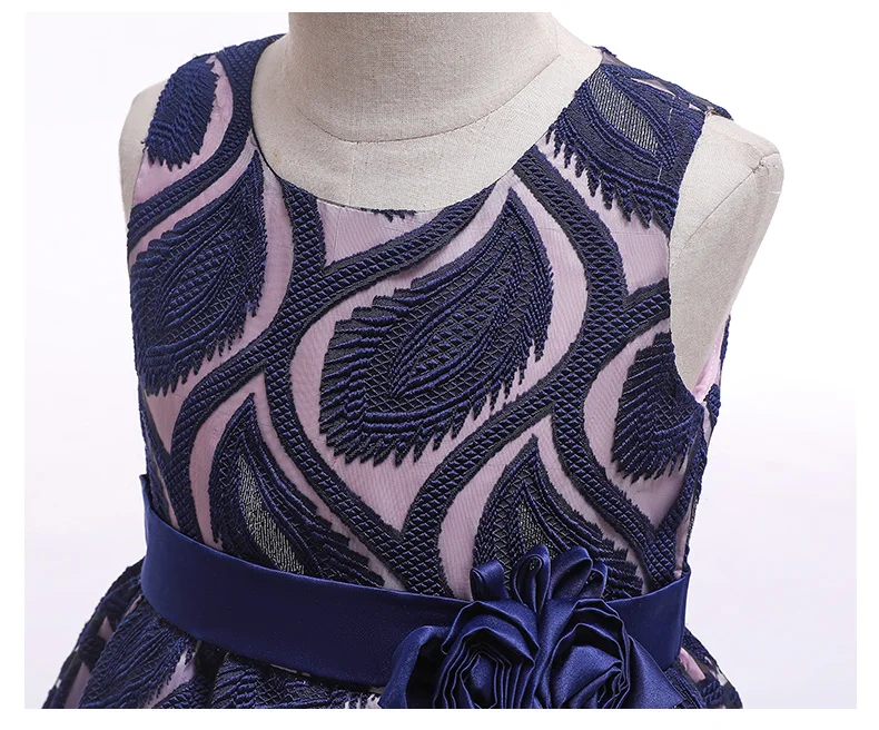 Baby Girls Flower Striped Dress For Girls Floral Wedding Party Dresses Kids Princess Christmas Dress Children Girls Clothing