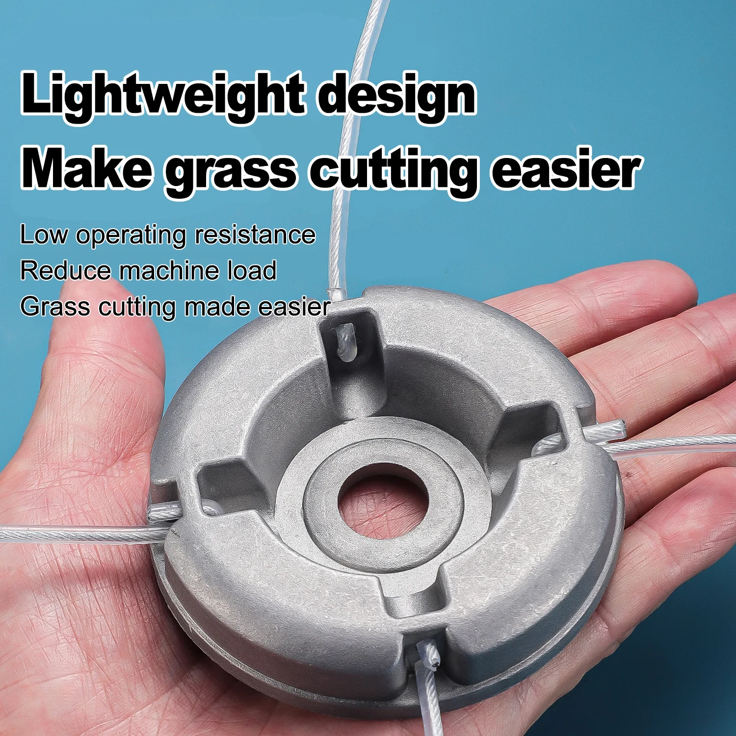 Universal Aluminum Alloy Lawn Mower Head and Replacement Nylon Steel for Lawn Mowing Line Lawn Mower Weed Head Accessories