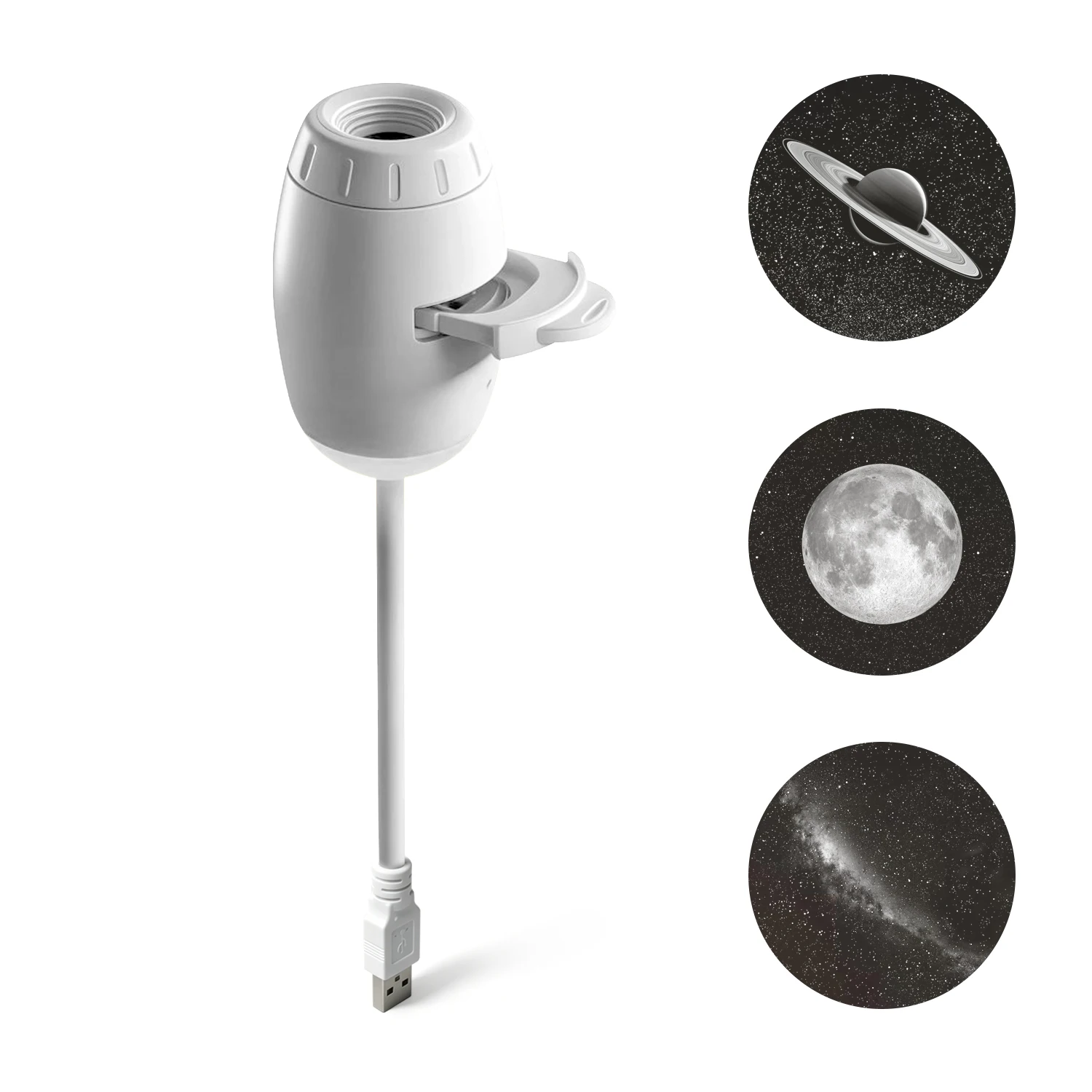 Romantic LED Starry Sky Night Light USB Powered Saturn Galaxy Projector Lamp for Car Roof Party Room Ceiling Decor Plug and Play