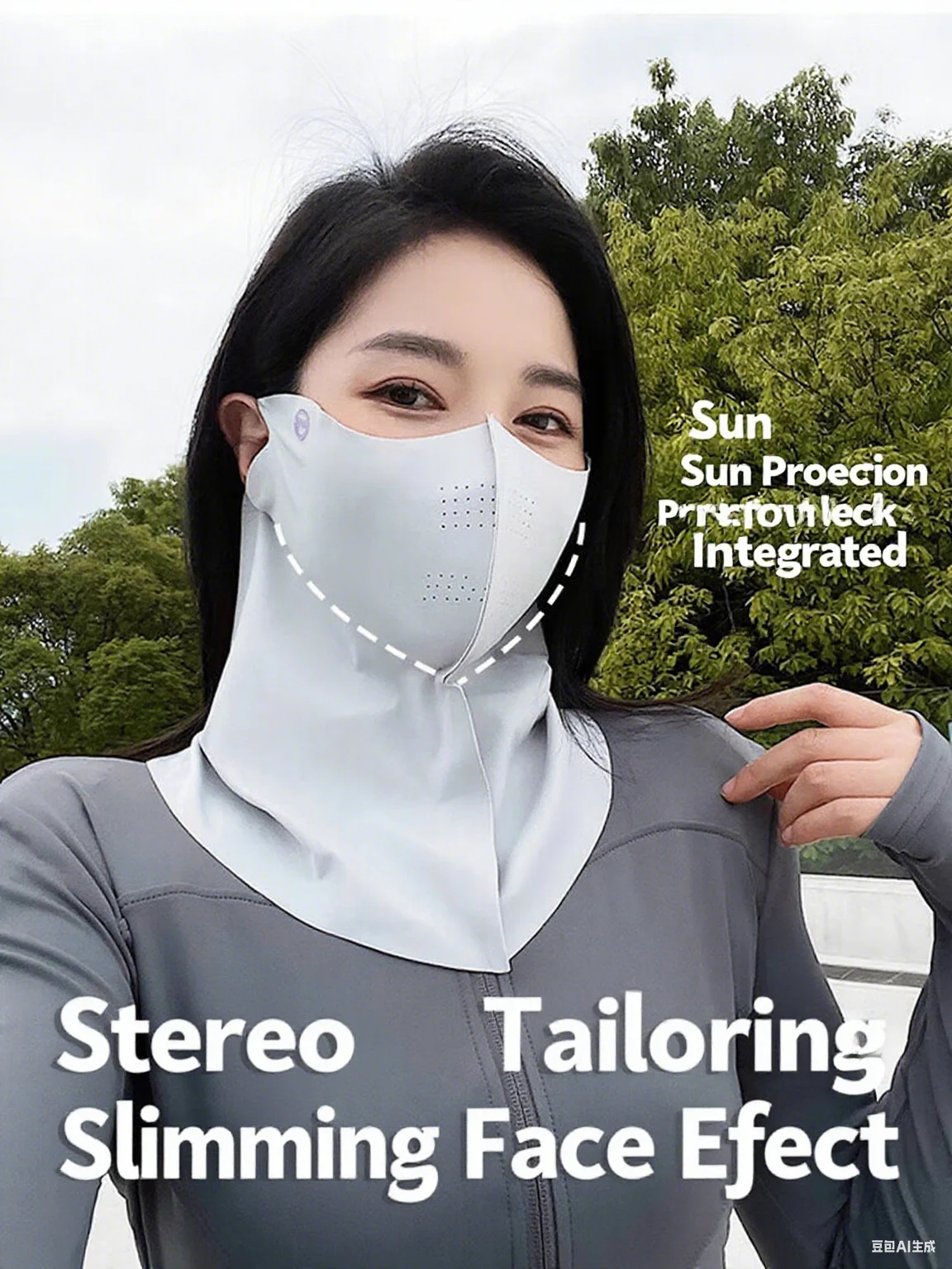 Women Sunscreen Veil Summer Neck Face Mask UV Protection Breathable Ice Silk Sun Protection Masks Veils Outdoor Sport Face Cover