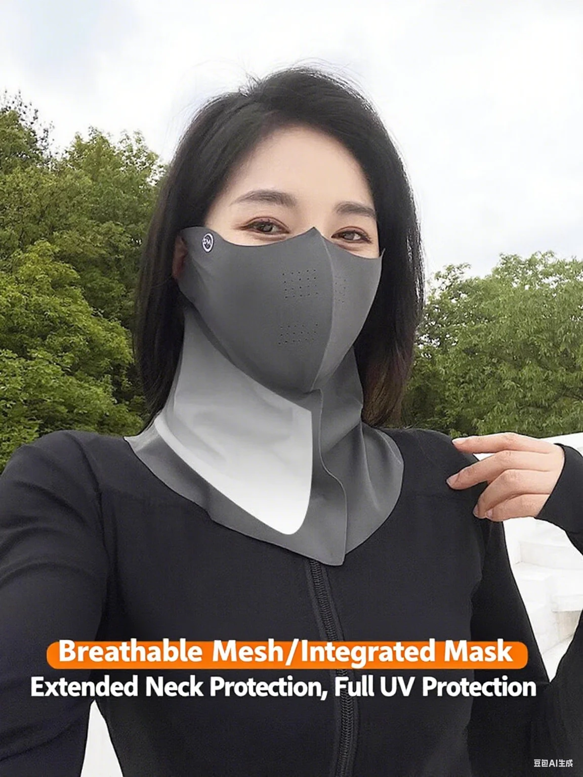 Women Sunscreen Veil Summer Neck Face Mask UV Protection Breathable Ice Silk Sun Protection Masks Veils Outdoor Sport Face Cover