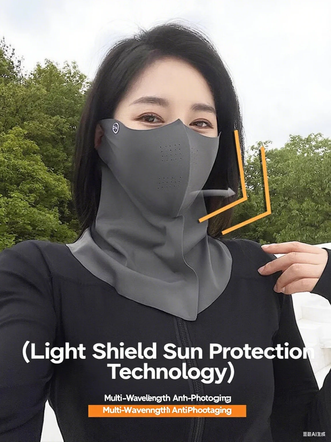 Women Sunscreen Veil Summer Neck Face Mask UV Protection Breathable Ice Silk Sun Protection Masks Veils Outdoor Sport Face Cover