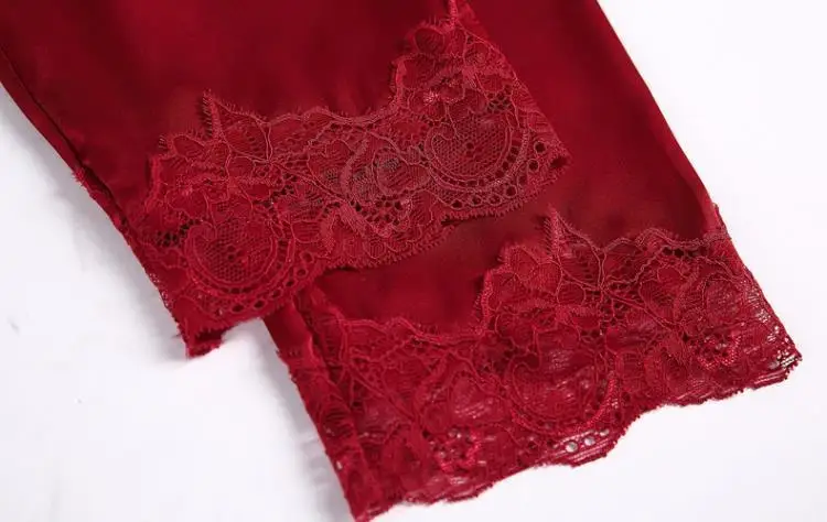Women's Satin Silk Woman Lace Robe Female Lace Bathrobe Womens Robes Sleepwear Ladies Sexy Robe For Women Drop Shipping