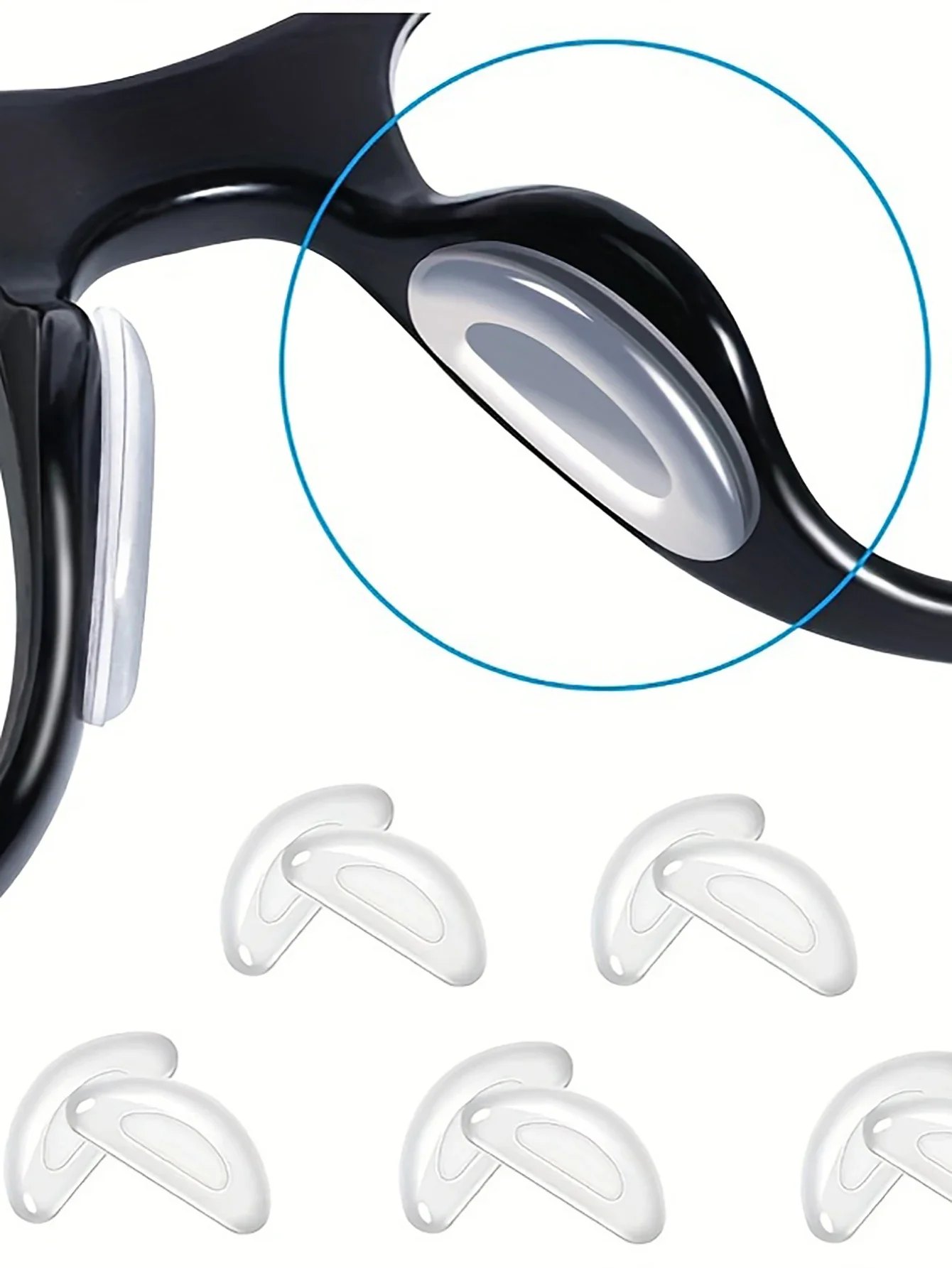 2/5Pairs/Packs Adhesive Eyeglass Nose Pad Anti-Slip Stick On Silicone Nose Pad for Sunglasses Thin Nose Pads Eyewear Accessories