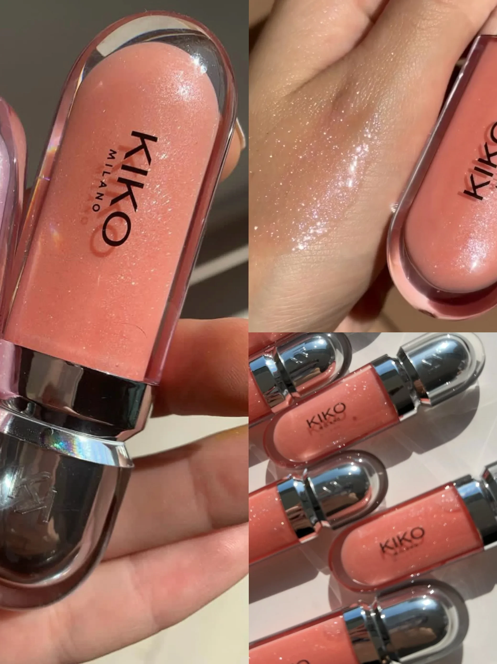 KIKO 3D Liquid Lip Glaze Transparent Lip Gloss Mirror Lipstick Nourishing Glossy Full Lips Not Fading Milk Tea Bean Paste Makeup