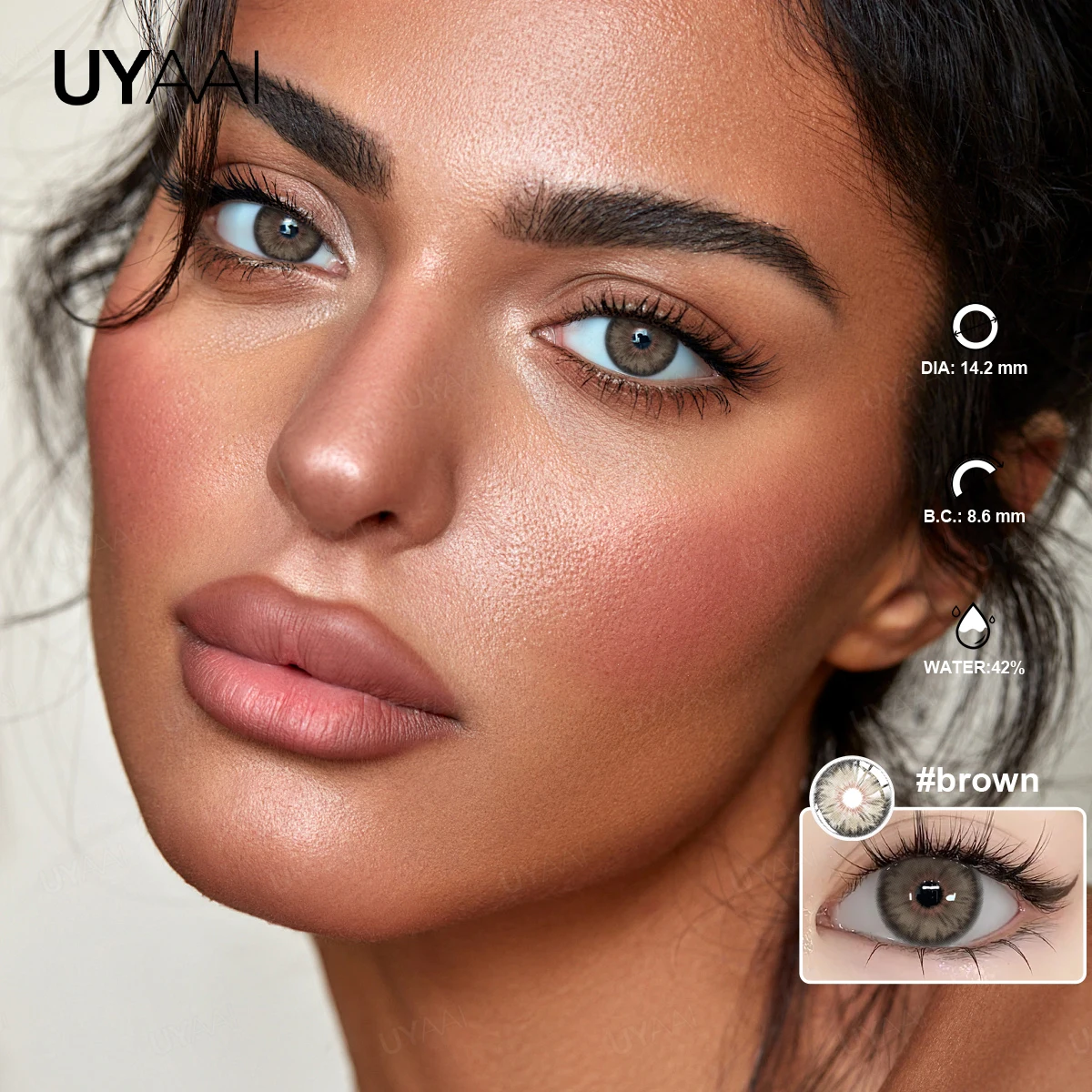UYAAI Cleopatra Series Color Contact Lenses For Eye Brown Color Lens Blue Eyes Contact Makeup Beauty Colored Pupils Gray Natural
