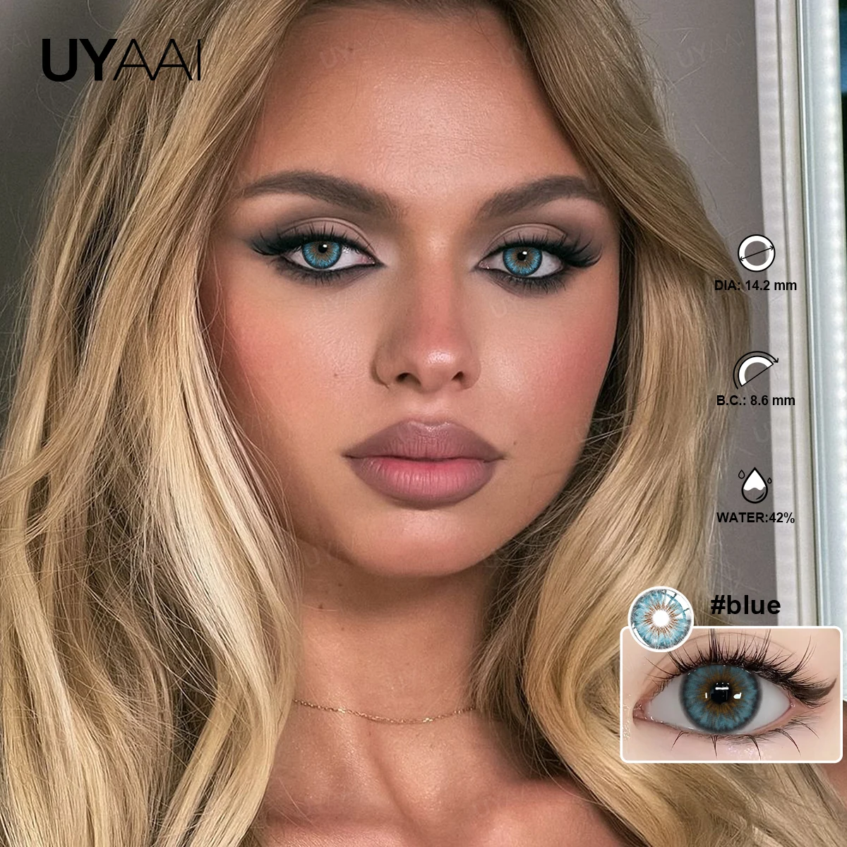 UYAAI Cleopatra Series Color Contact Lenses For Eye Brown Color Lens Blue Eyes Contact Makeup Beauty Colored Pupils Gray Natural