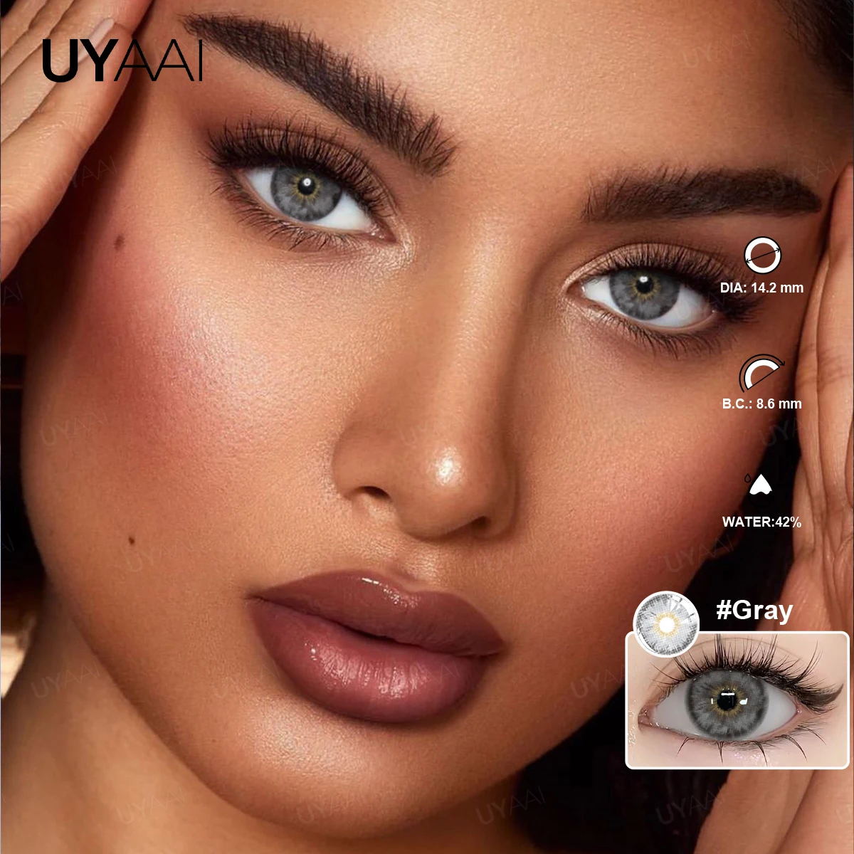 UYAAI Cleopatra Series Color Contact Lenses For Eye Brown Color Lens Blue Eyes Contact Makeup Beauty Colored Pupils Gray Natural