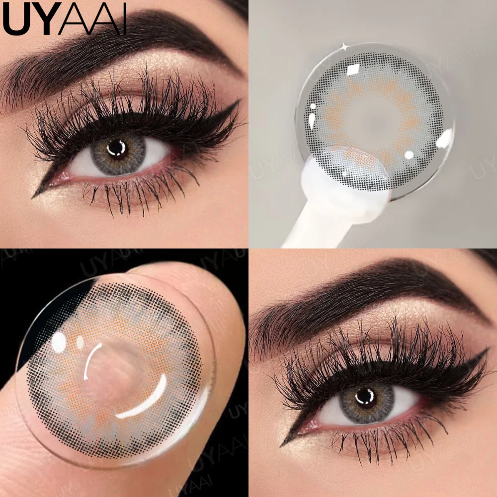 UYAAI Cleopatra Series Color Contact Lenses For Eye Brown Color Lens Blue Eyes Contact Makeup Beauty Colored Pupils Gray Natural