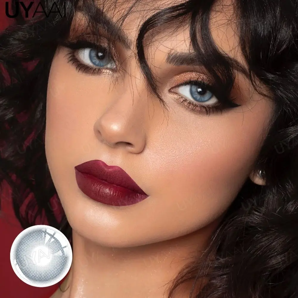 UYAAI Cleopatra Series Color Contact Lenses For Eye Brown Color Lens Blue Eyes Contact Makeup Beauty Colored Pupils Gray Natural
