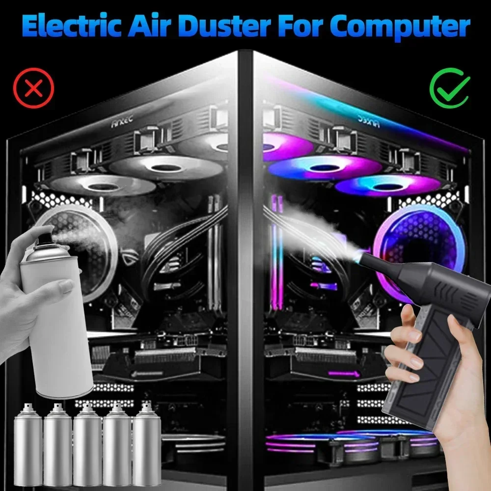 New 130000RPM Turbo Jet Fan Electric Air Duster Adjustable Wind Speed Turbo Violent Blower Rechargeable with Light Car Cleaning