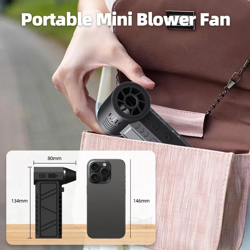 New 130000RPM Turbo Jet Fan Electric Air Duster Adjustable Wind Speed Turbo Violent Blower Rechargeable with Light Car Cleaning