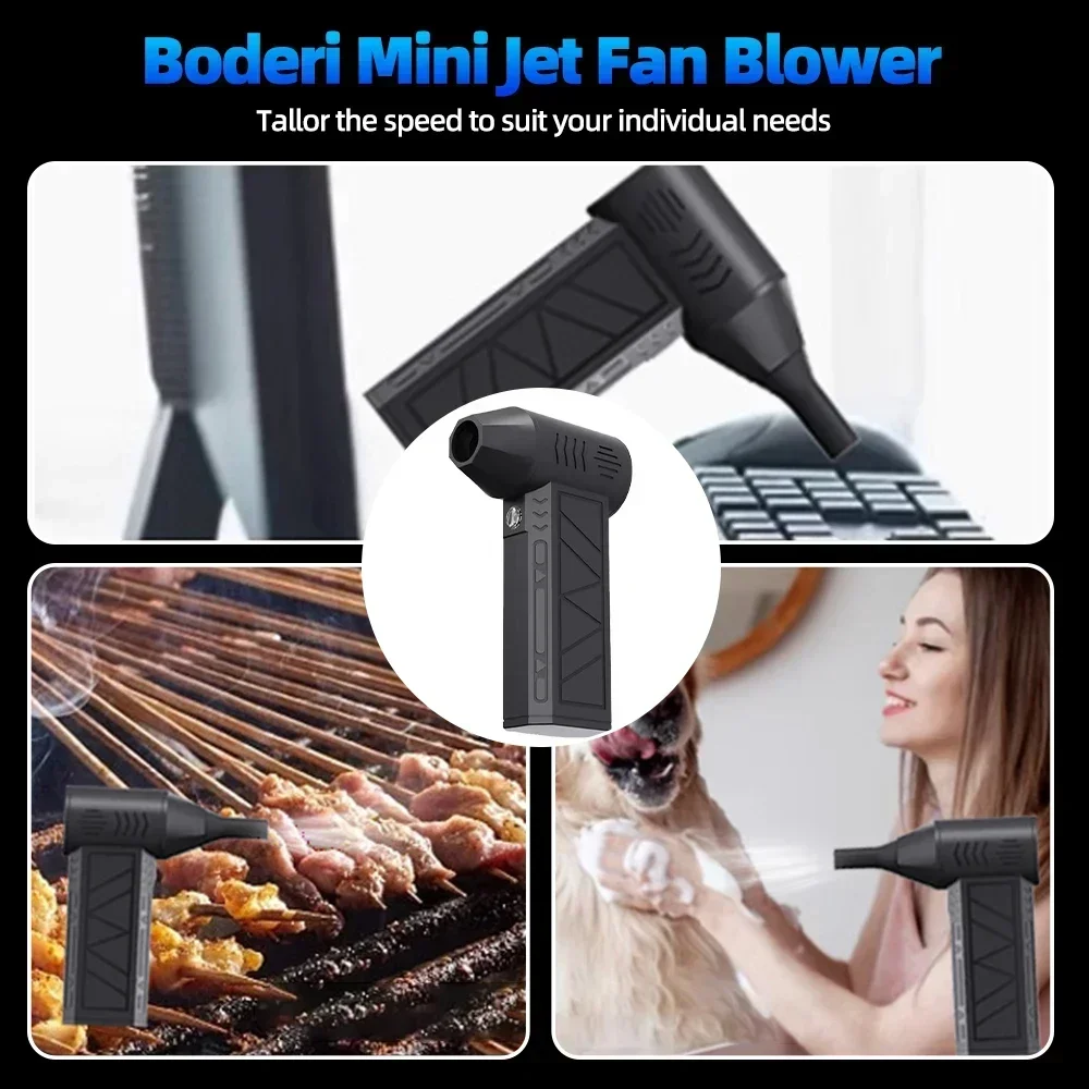 New 130000RPM Turbo Jet Fan Electric Air Duster Adjustable Wind Speed Turbo Violent Blower Rechargeable with Light Car Cleaning