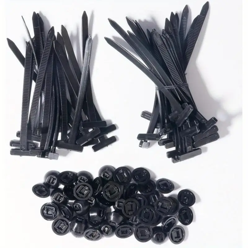 Universal Nylon Cable Tie Buckle Auto Fastener Screw Replacement Clip Car Fender Trunk Engine Guard Panel Wire Management Secure