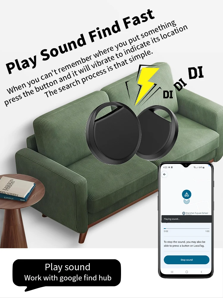 Android Tracker Long-Distance Finder Portable Anti-lost Device for Google's Find Hub App Locate Smart Tag for Pixel Motorola GMS
