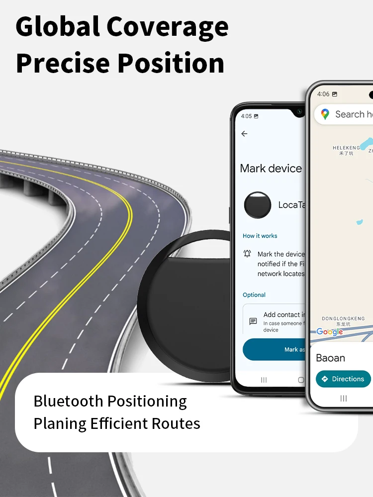 Android Tracker Long-Distance Finder Portable Anti-lost Device for Google's Find Hub App Locate Smart Tag for Pixel Motorola GMS