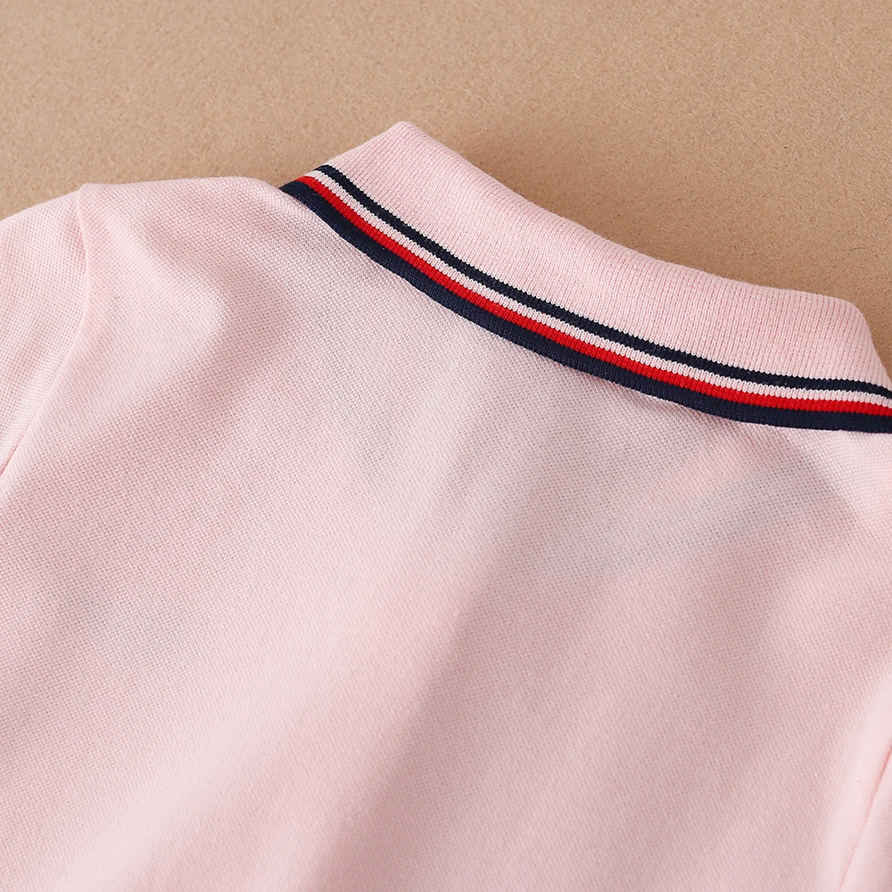 Kids Girls Sport Dresses Cotton Turn-Down Collar Tennis Dress 2025 New Summer Short Sleeve Golf Dress for Children