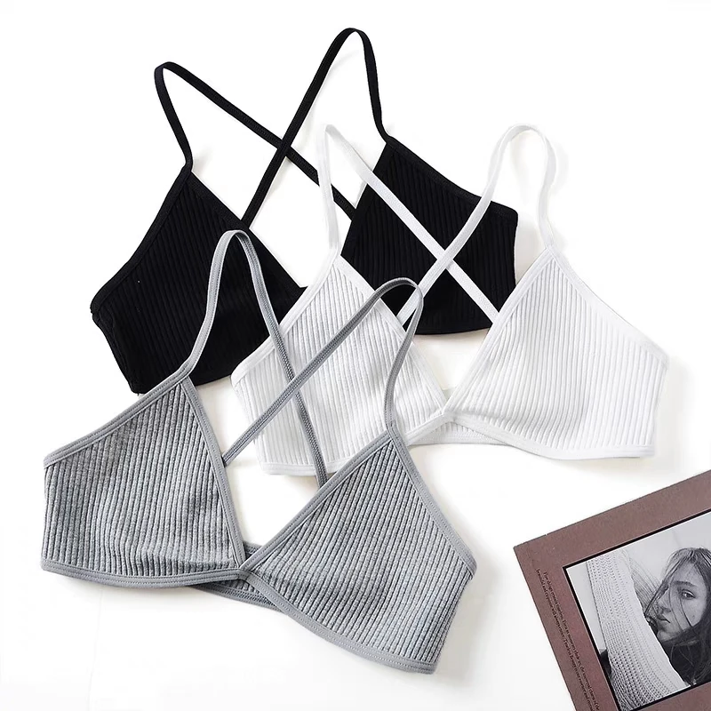 Seamless Deep-V Bra Women Sexy Triangle Thin Bralette Back Tops Plunge Underwear Tube Vest Top Female Breathable Lingerie