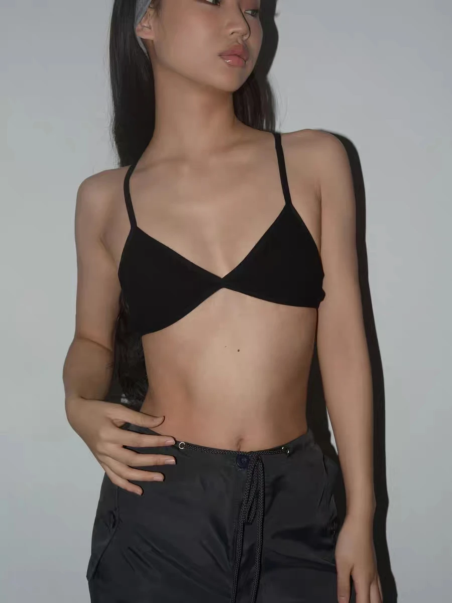 Seamless Deep-V Bra Women Sexy Triangle Thin Bralette Back Tops Plunge Underwear Tube Vest Top Female Breathable Lingerie