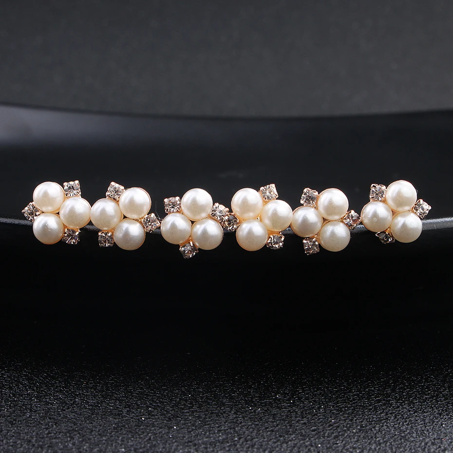 6 Pcs/Lot Austrian Crystal Rhinestones Bridal Hairpins Pearl Wedding Headpieces Hair Jewelry Accessories for Women Holiday Gift