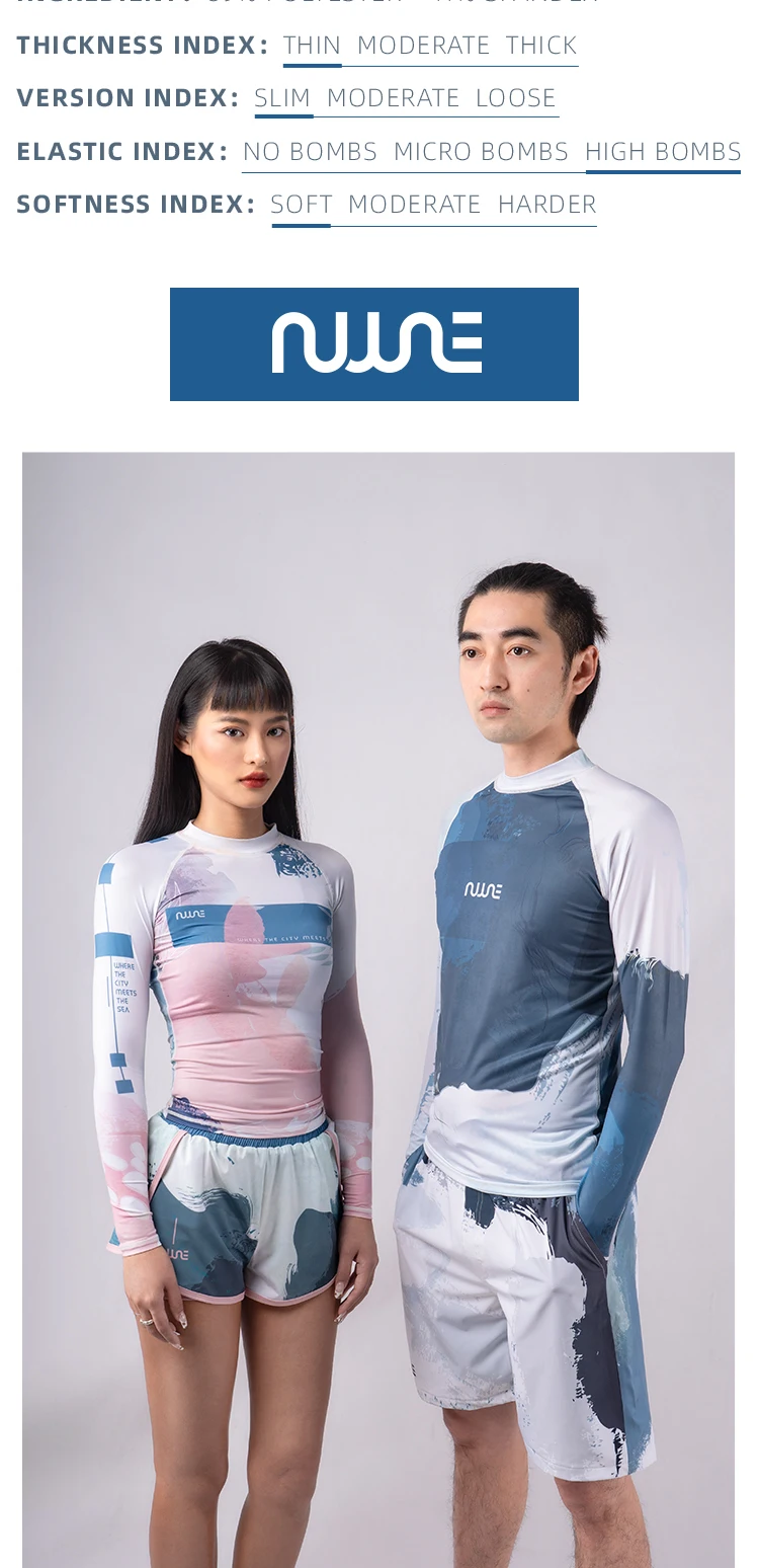 Nu-June Sexy Swimsuit Rash Guard Women Long Sleeve Swimwear Rashguard Surfing Two Piece Swimsuit Tankini Set Surf Swimming