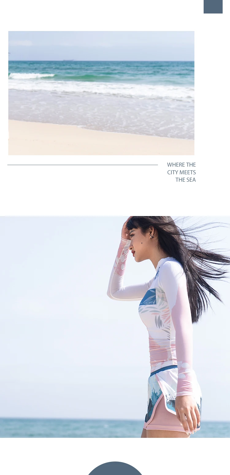 Nu-June Sexy Swimsuit Rash Guard Women Long Sleeve Swimwear Rashguard Surfing Two Piece Swimsuit Tankini Set Surf Swimming