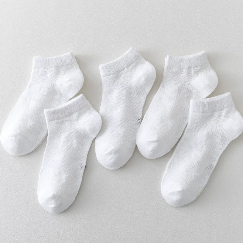5 Pairs/lot 0-12Y Children Ultrathin Mesh Socks Baby Boys Girls Summer Cute Cotton Breathable Thin Soft Boat Socks Kids Socks