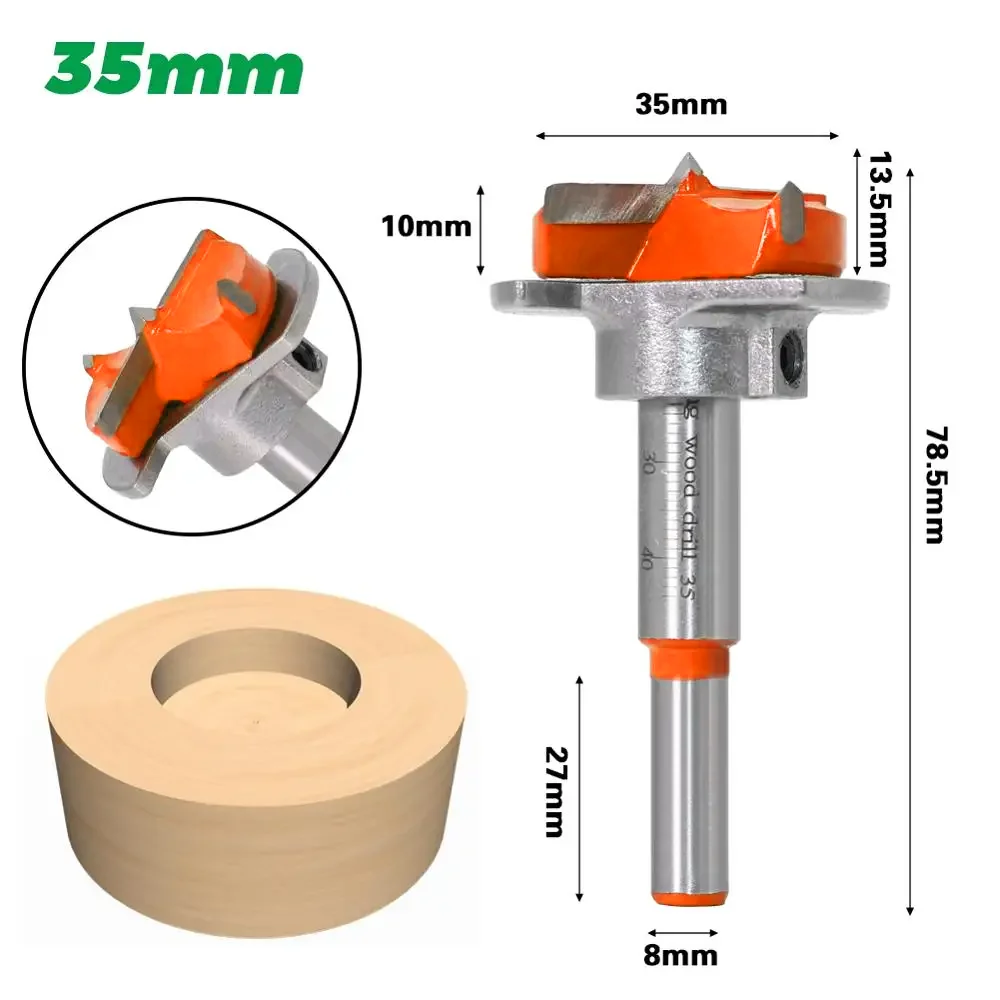 1pc Diameter 15,20,25,30,35mm Adjustable Carbide Drill Bits Hinge Hole Opener Boring Bit Tipped Drilling Tool Woodworking Cutter