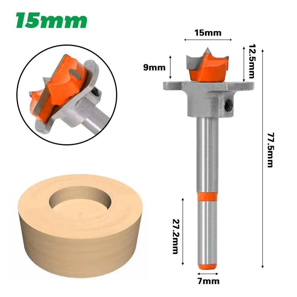 1pc Diameter 15,20,25,30,35mm Adjustable Carbide Drill Bits Hinge Hole Opener Boring Bit Tipped Drilling Tool Woodworking Cutter