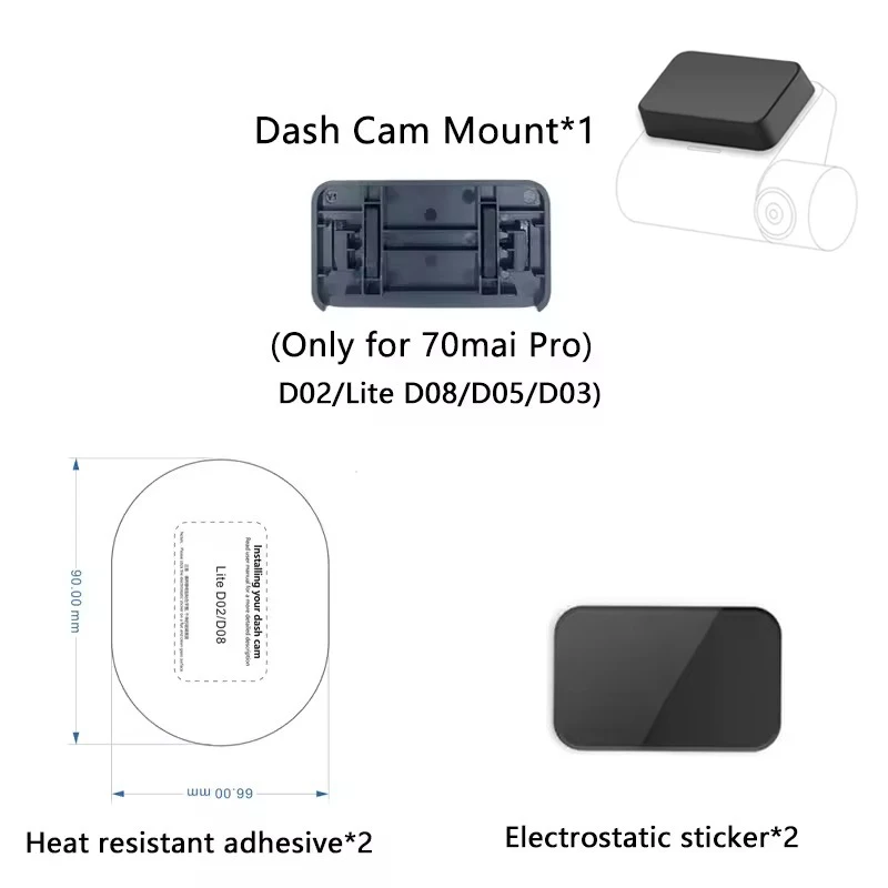 For 70mai Pro Dash Cam Smart Car DVR Sticker and Static Stickers, Suitable for 70mai Pro Car DVR Sticker holder 3pcs
