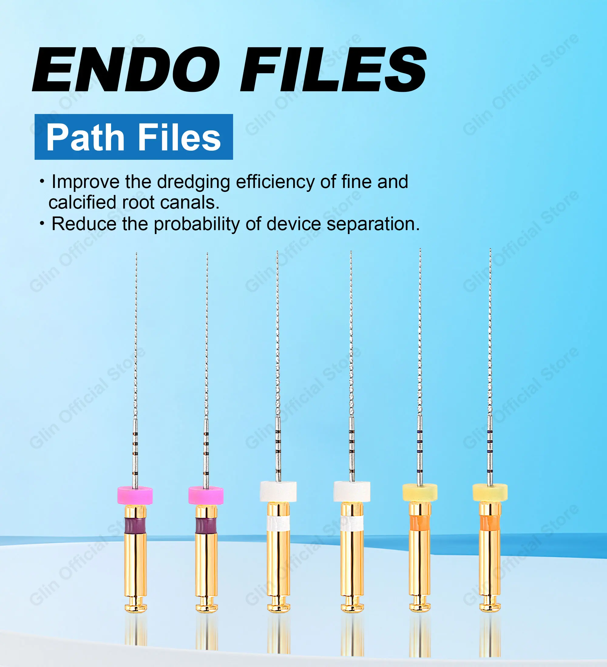 Glin Teeth Whitening Dental Instrument Endo Rotary Endodontic Files Dental Endo Motor Files Path Glide Files Dentistry