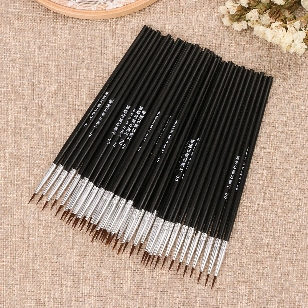 10Pcs Art Supplies Hand Painted Thin Hook Line Pen Drawing Art Pen Paint Brush Nylon Brush Acrylic Painting Pen Wholesale