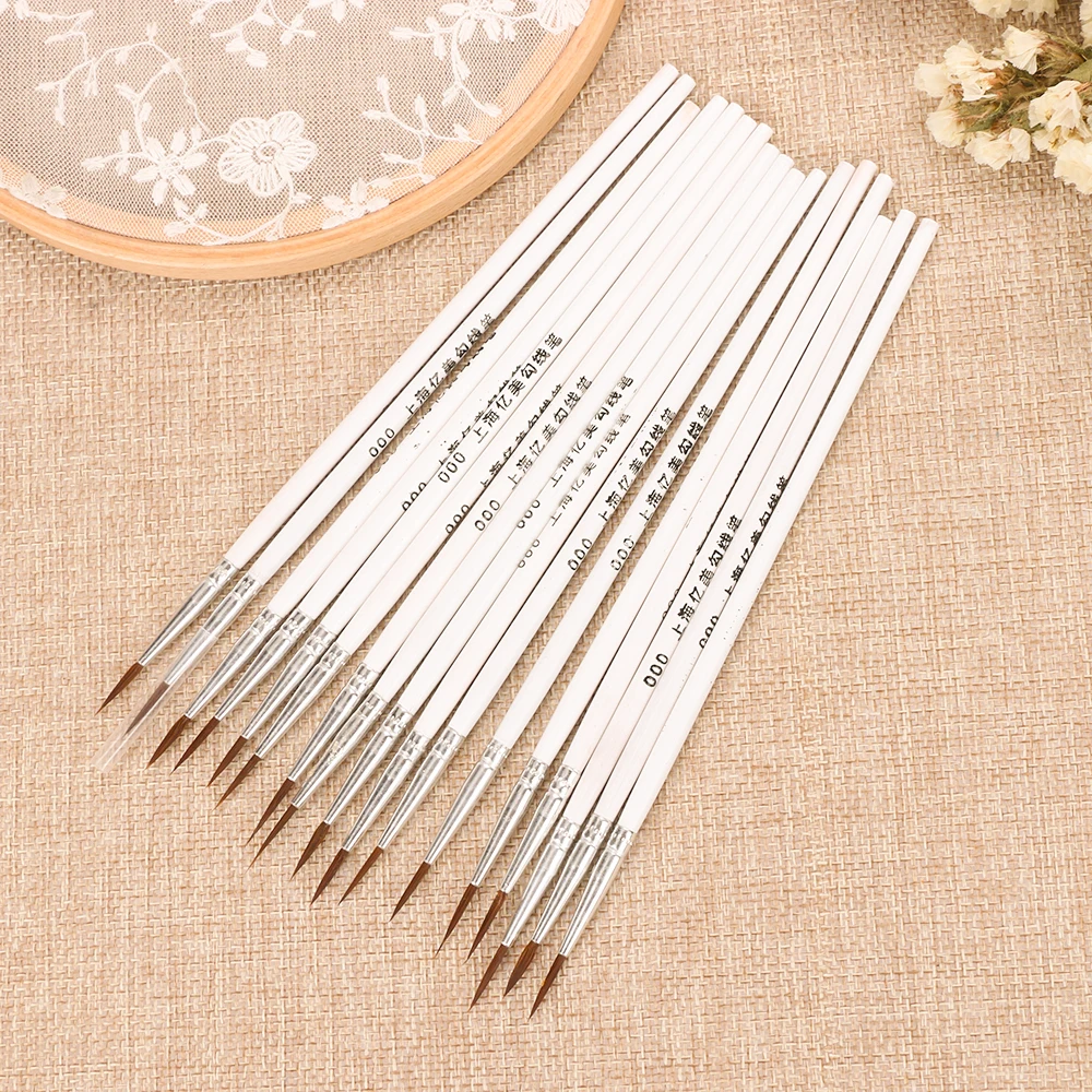 10Pcs Art Supplies Hand Painted Thin Hook Line Pen Drawing Art Pen Paint Brush Nylon Brush Acrylic Painting Pen Wholesale