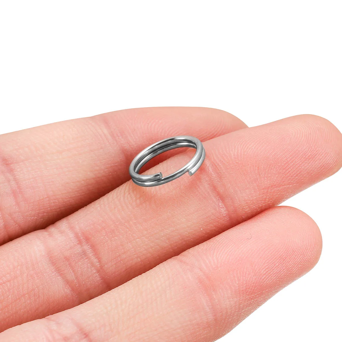 50-100pcs/lot 6 8 10 12mm Stainless Steel Open Jump Split Rings Double Loops Connectors For DIY Jewelry Making keyring Supplies