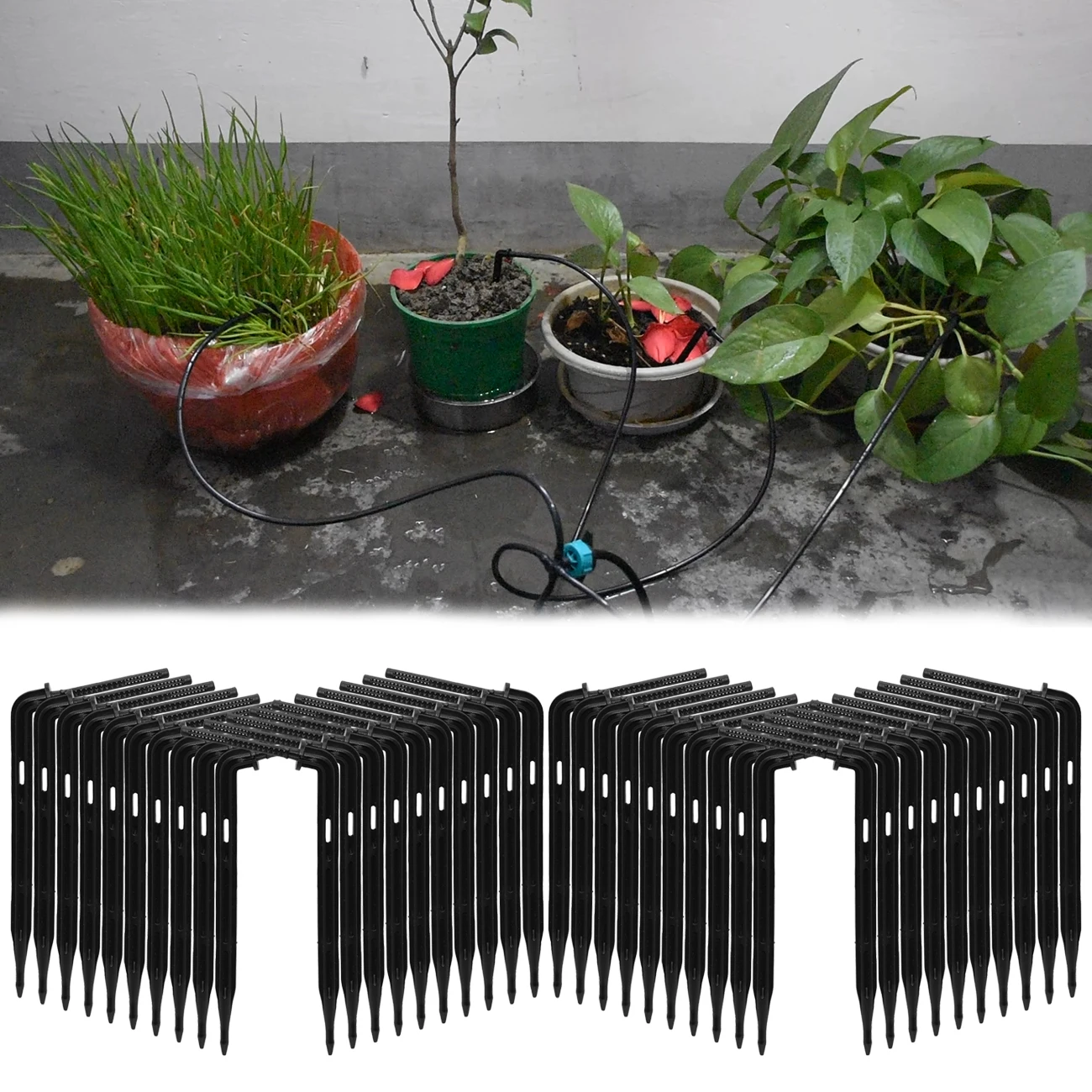 KESLA 25PCS Bend Arrow Dripper Micro Drip Irrigation Kit Emitters for 3/5mm Hose Garden Watering Saving Micro Dripper Greenhouse