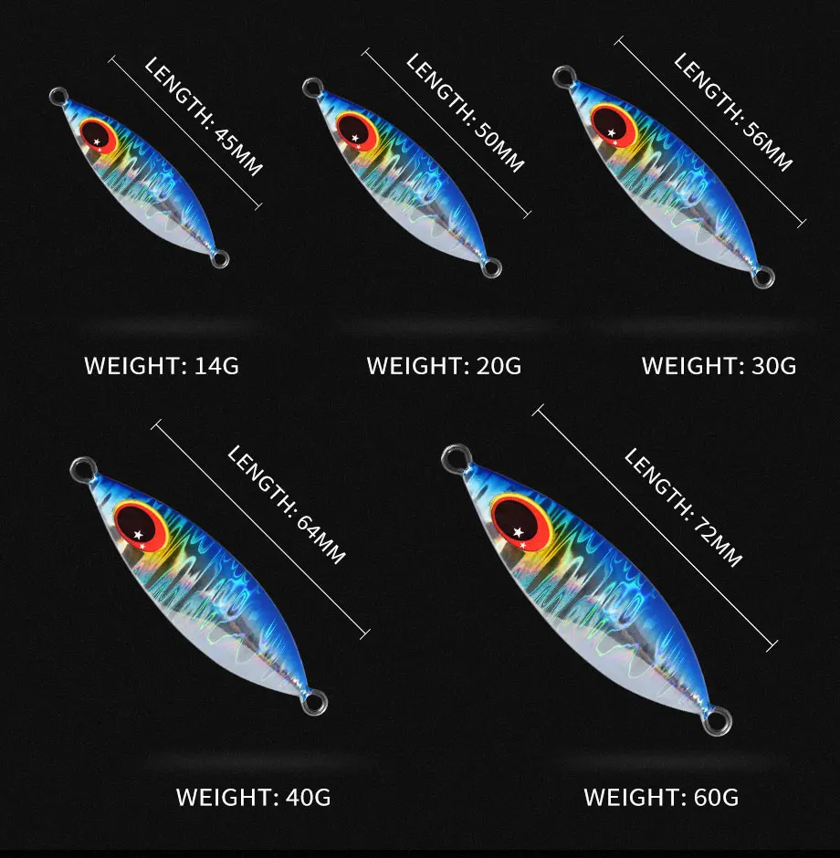 ALLBLUE ATLAS Metal Jig Spoon Lure 14G 20G 30G 40G 60G  Artificial Bait Shore Slow Jigging Super Hard Bass Fishing Tackle