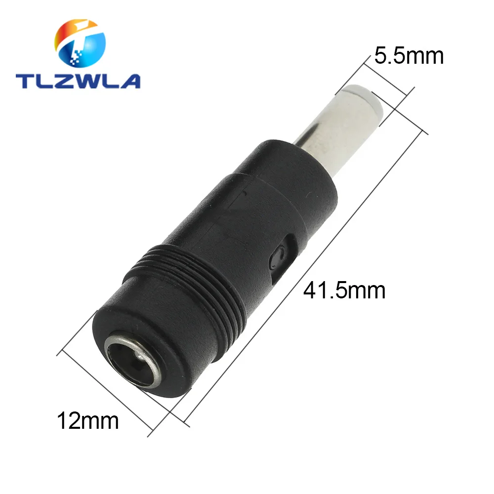 Connector For Dc Power Adapter Connector Plug Conversion Head Jack Female Socket 5.5*2.1mm Turn To Male 5.5*2.5mm