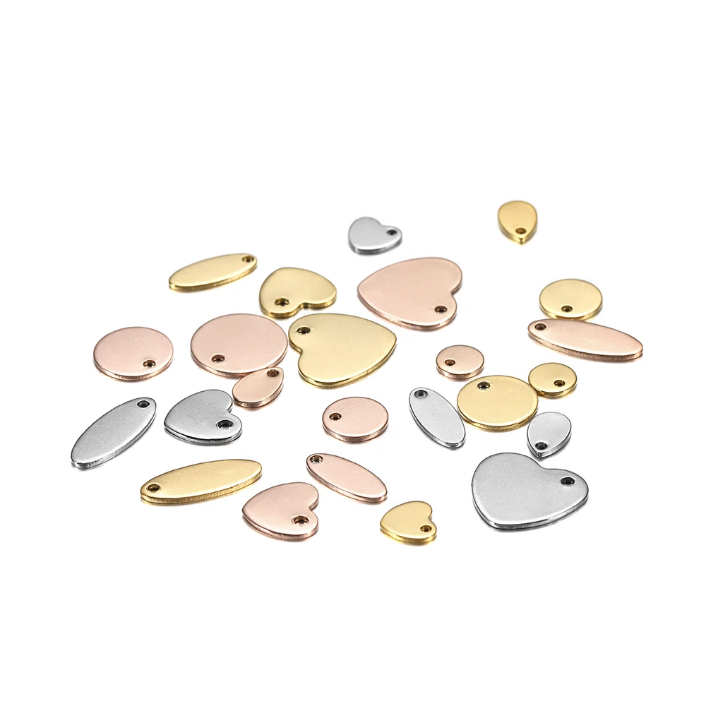 10-50pcs 6-30mm Stainless Steel Charms Round Dog Tag Pendant Stamping Blanks Pendants For Custom Necklaces DIY Jewelry Making