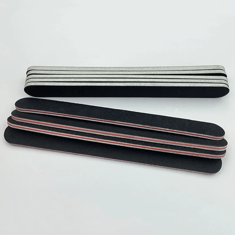 5pcs/10pcs Nailfile Professional Nail Buffer Black Sandpaper Strong Straight Lime Angle 100/180 Buffing Sanding Files
