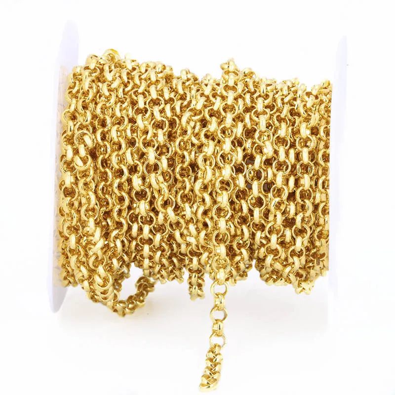 2m/lot Metal Necklace Chain 3.2/4.8/5.8mm Jewelry Bulk Chain Rhodium/KC Gold/Gunblack/Antique Bronze For Jewelry Making Findings