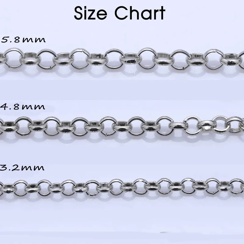 2m/lot Metal Necklace Chain 3.2/4.8/5.8mm Jewelry Bulk Chain Rhodium/KC Gold/Gunblack/Antique Bronze For Jewelry Making Findings