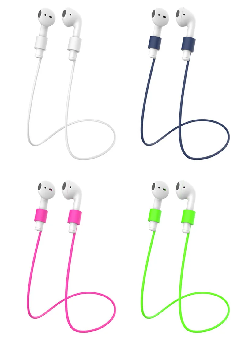Anti-Lost Silicone Earphone Rope Holder Cable For Apple iphone X 8 7 AirPods Wireless Bluetooth Headphone Neck Strap Cord String
